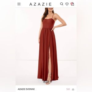 Azazie Evonne rust dress